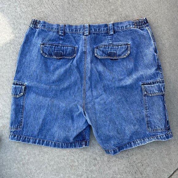 Kings Sze Mens Flat Front Cargo Denim Shorts‎ - Tag is 46 but Measures 44" - Picture 4 of 9